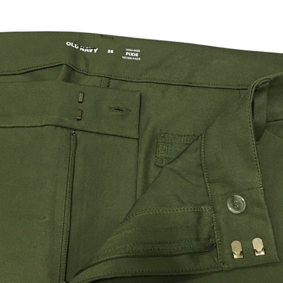NEW Old Navy 46x27 High-Rise Pixie Army Green Plus Ankle Pants - Women’s 26 NWOT - Picture 3 of 13